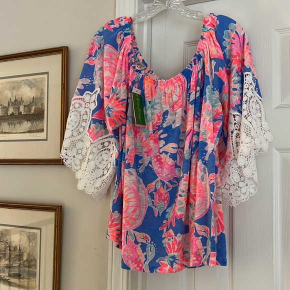 Lilly Pulitzer Zaylee off the shoulder top - Picture 3 of 9